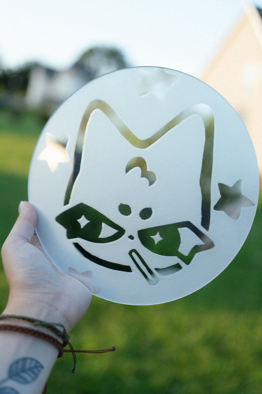 Bad kitty frosted mirror